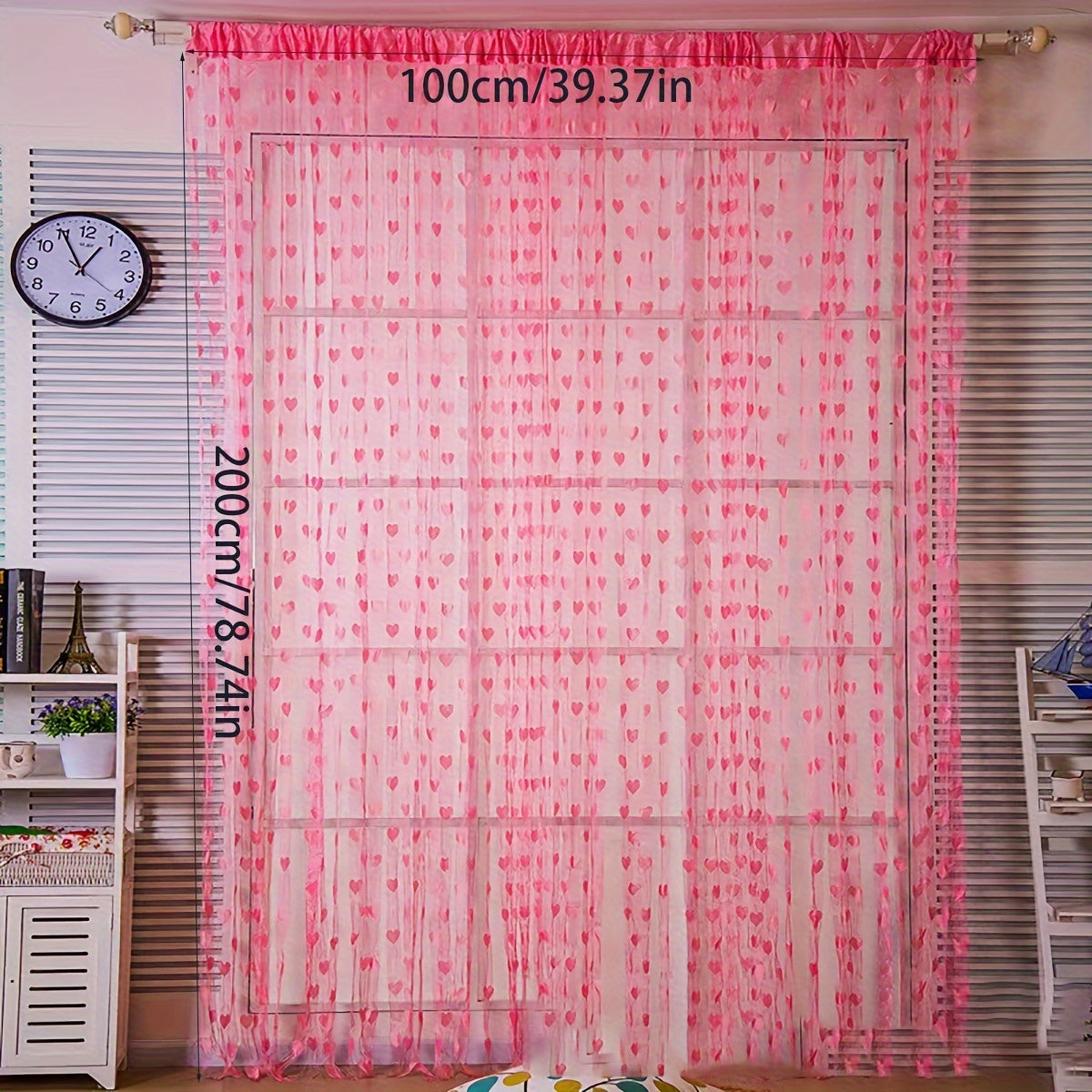 Pink Heart Tassel Door Curtain for Weddings and Home Decor