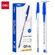 12 Pack Blue Ballpoint Pens with Bullet Tip and Low Viscosity Ink