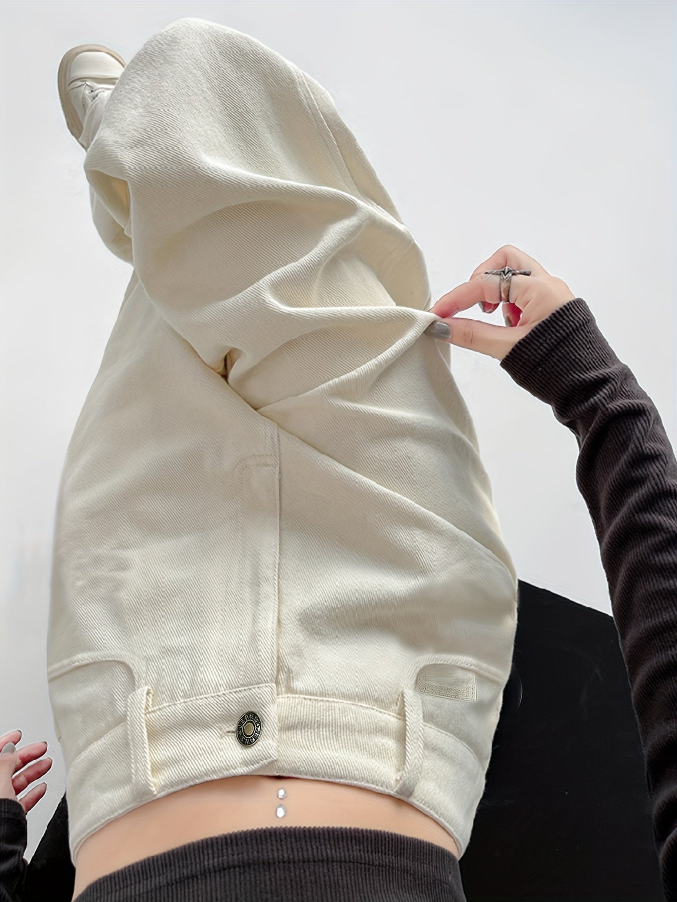 Women's Straight Leg Jeans with Multiple Pockets Denim Long Washed Non-Stretch