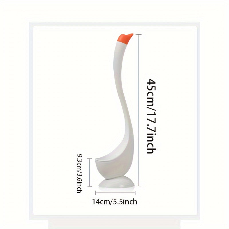 Swan-Shaped Toilet Brush Long Handle Non-Scratch Plastic Bathroom Cleaner