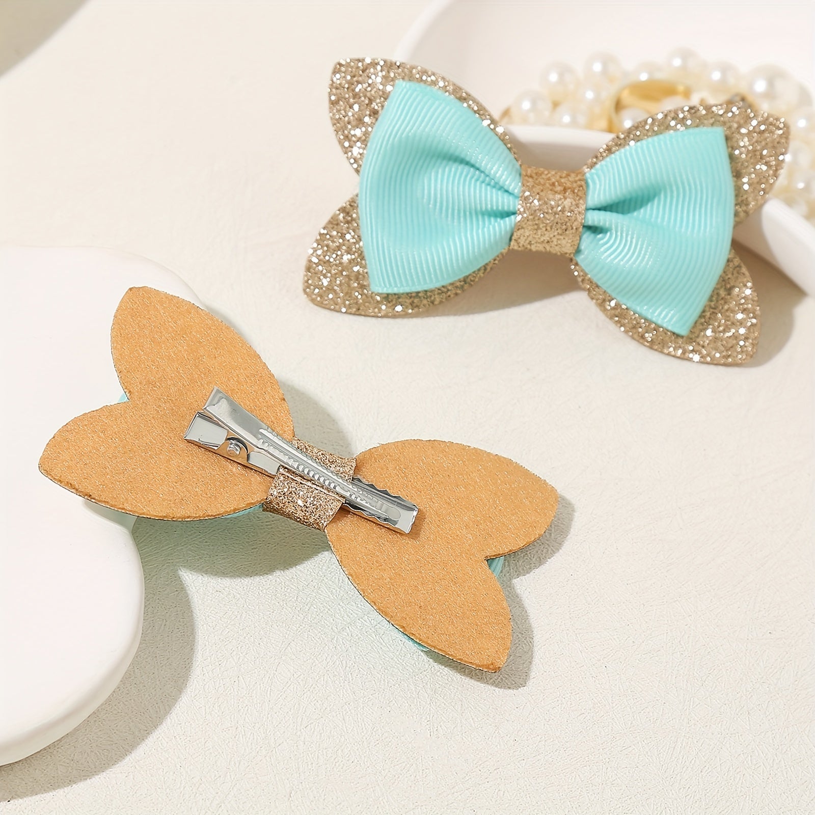 Women’s Hair Accessories Set 3 Pieces Bow Clip Floral Glasses Elegant Cute for Ages 14+