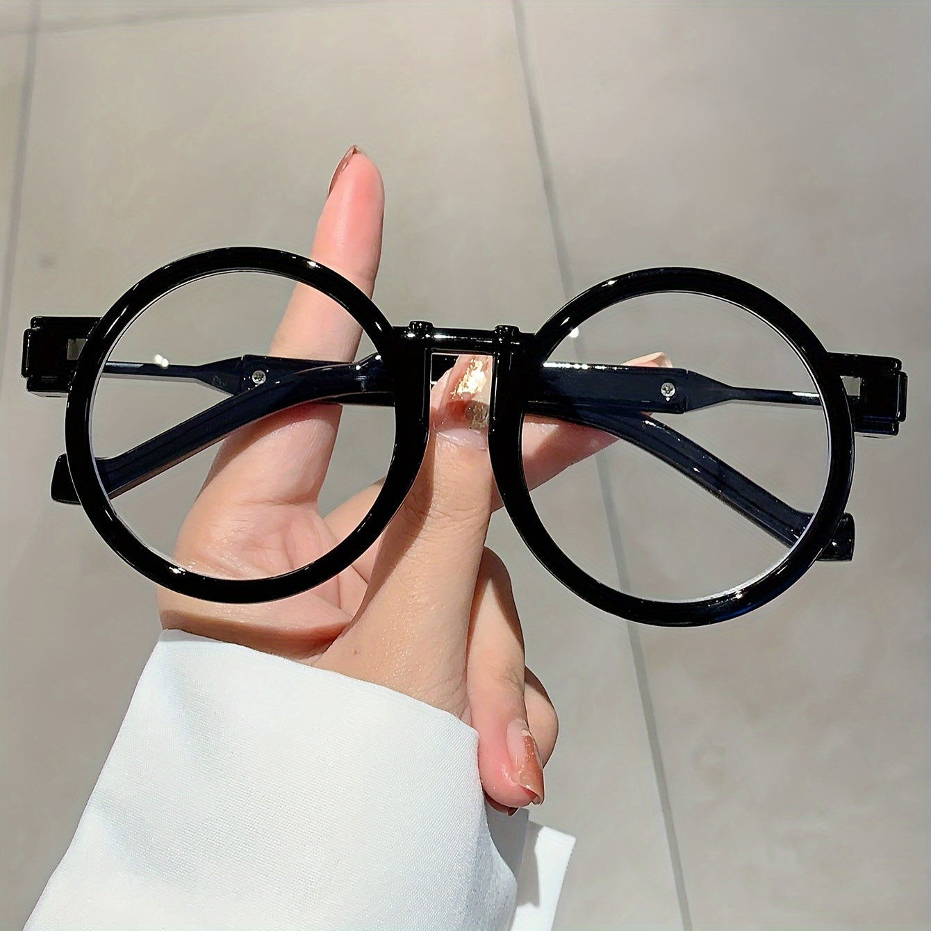 Gafas de lentes transparentes para mujer, estilo retro redondo con estampado de leopardo, gafas para ordenador