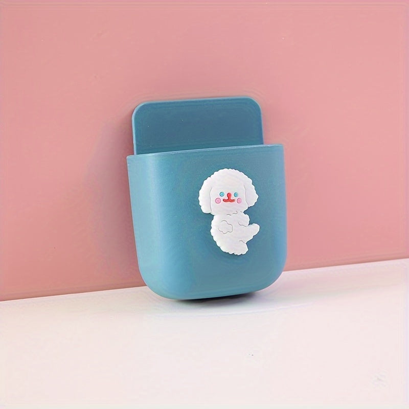 Organizador de pared para teléfonos móviles, mandos a distancia y cables, autoadhesivo, sin taladro, almacenamiento para escritorio en casa