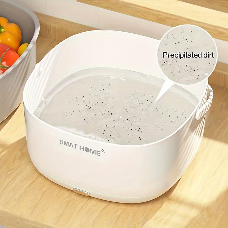 Portativ meva va sabzavot yuvish mashinasi, batareyka bilan ishlaydi, PP material, qiyshiq tutqich bilan