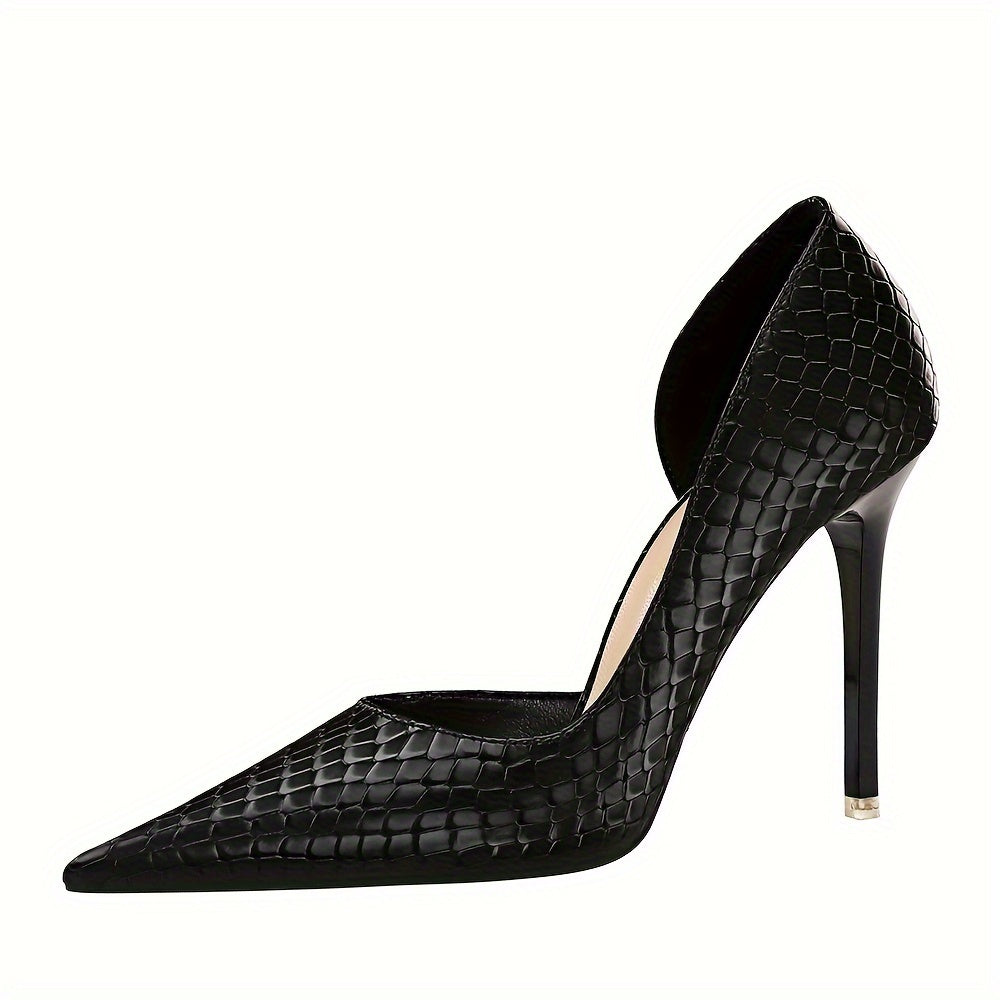 Women's Solid Color Point Toe Stiletto Heels for Dress or Party