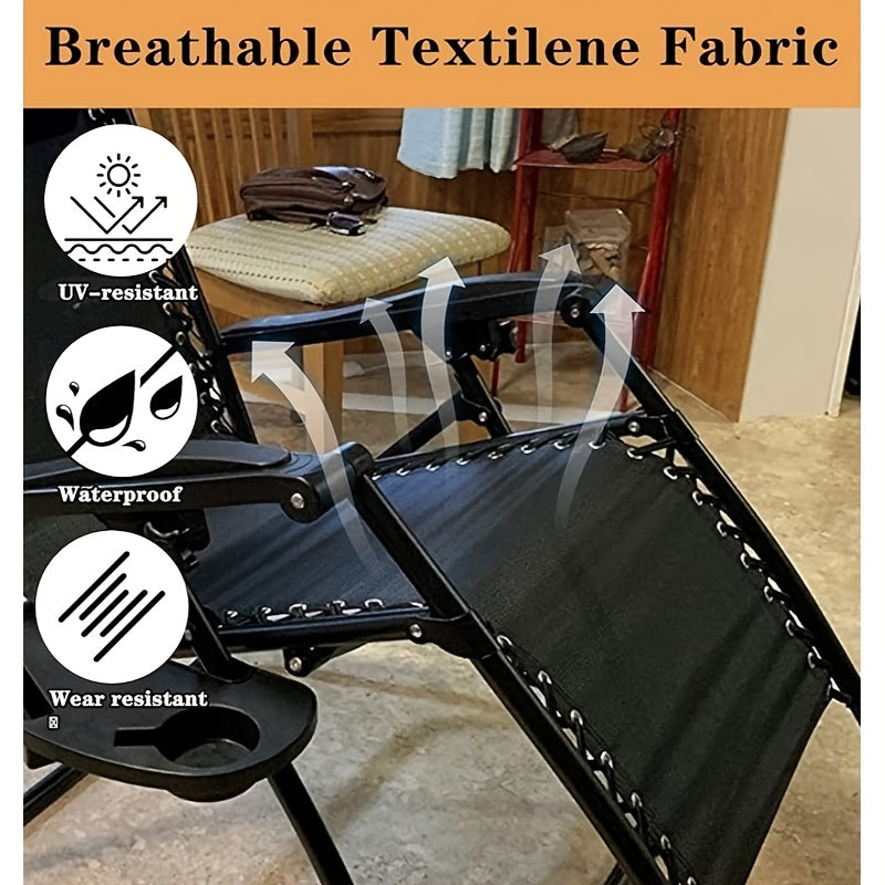 Черный комплект сменной ткани для кресла Zero Gravity, чехол для шезлонга с завязками, эластичные аксессуары для шезлонга на открытом воздухе, не требуется электричество - обновите мебель для вашего дома