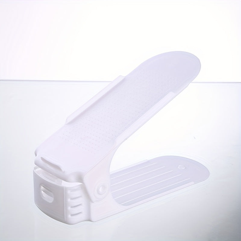 Organizador de zapatos de plástico con 12 compartimentos, almacenamiento apilable de doble capa para dormitorios, habitaciones y armarios