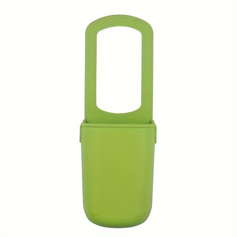 Soporte para taza y portabotellas de agua para cochecito portátil, bolsa de almacenamiento de silicona con función de colgado