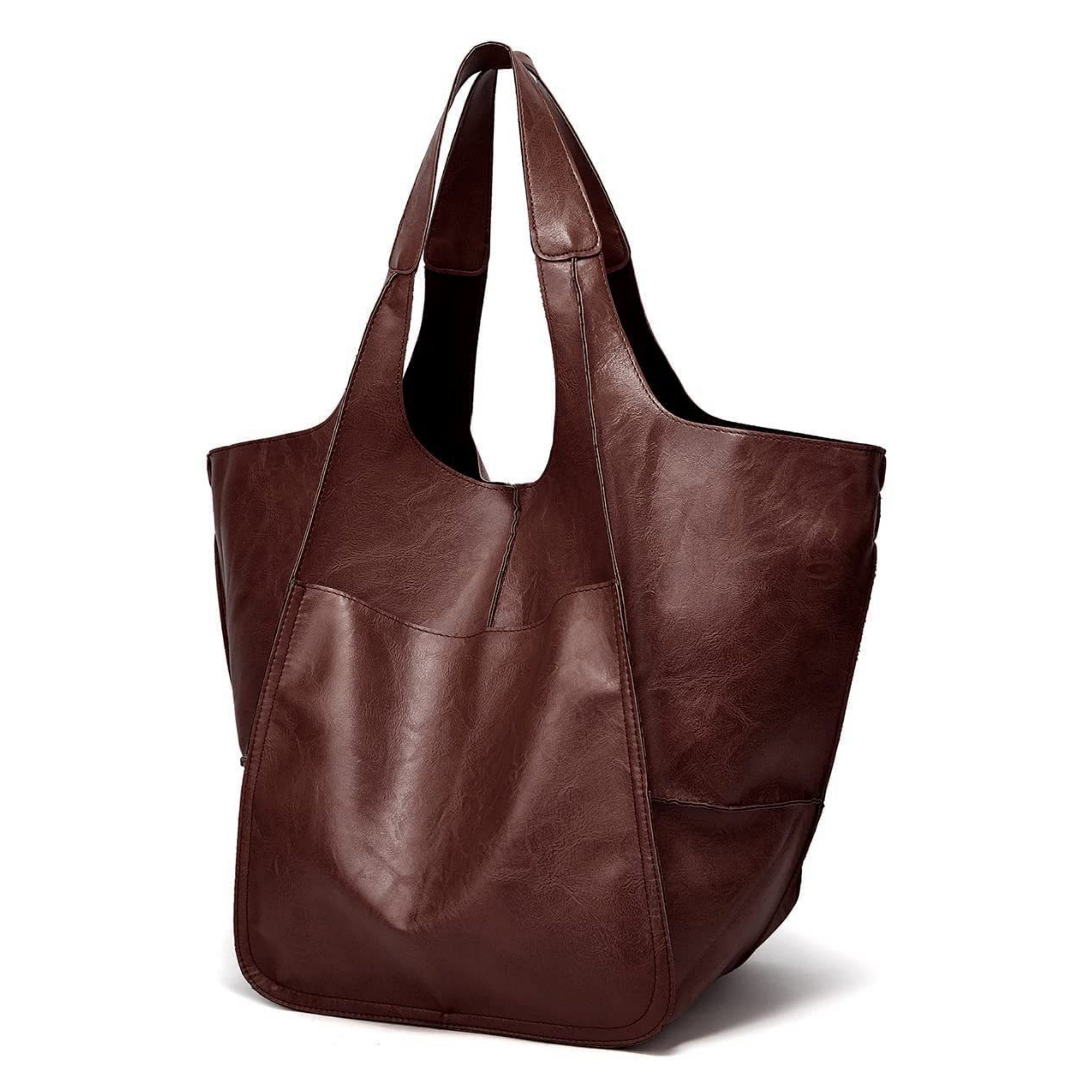 Women's Retro Style Shoulder Bag PU Solid Color Spacious Crossbody Bag Black Green Light Brown Dark Brown