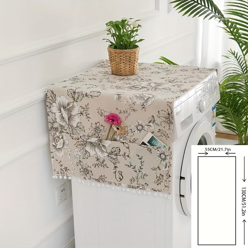 Gray Polyester Geometric Appliance Cover for Refrigerator and Washing Machine Dustproof