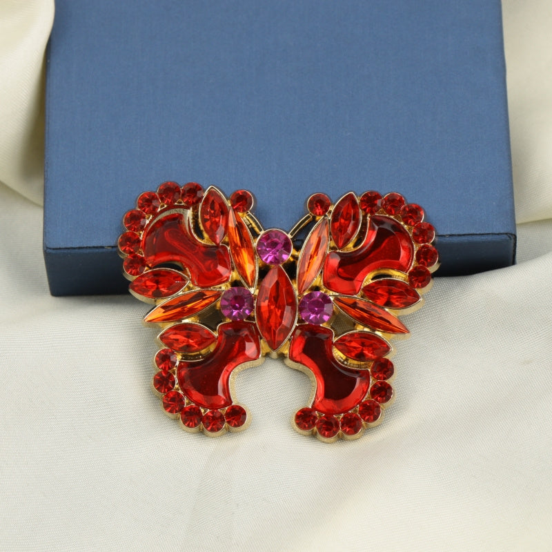 Rang-barang Kristalli Kelebek Brosh Pin ayollar va erkaklar uchun Zamonaviy Elegant Zargarlik