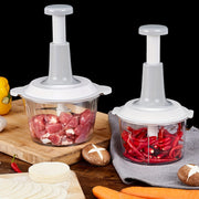 1.5L Stainless Steel Manual Food Processor for Chopping Garlic Meat Fruit