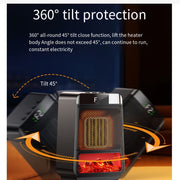 1000W Electric Fan Heater Portable Ceramic PTC Desktop Warmer with Thermostat