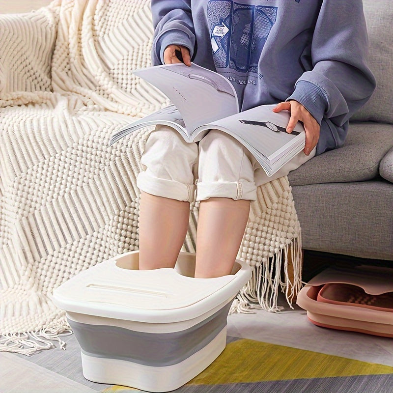 Портативная складная массажная ванночка для ног с крышкой, без электричества, без запаха