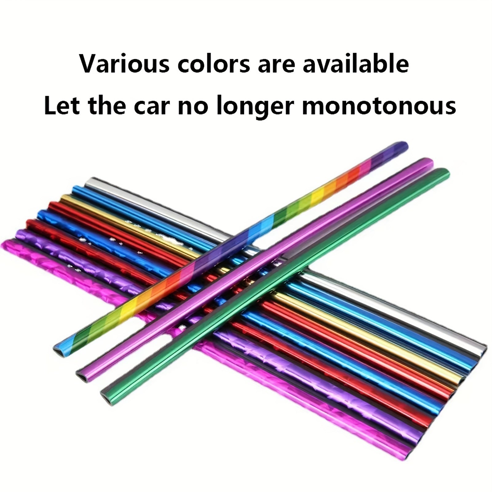 20pcs Universal Car Air Vent Decorative Strips Waterproof Bendable Vent Trim