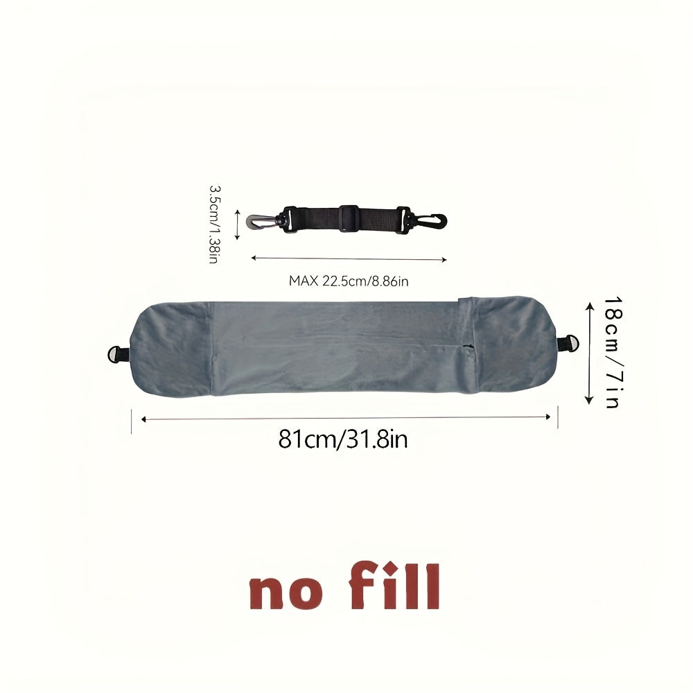 Adjustable Travel Neck Pillow with Long Zipper Hanging Shelf Soft Polyester