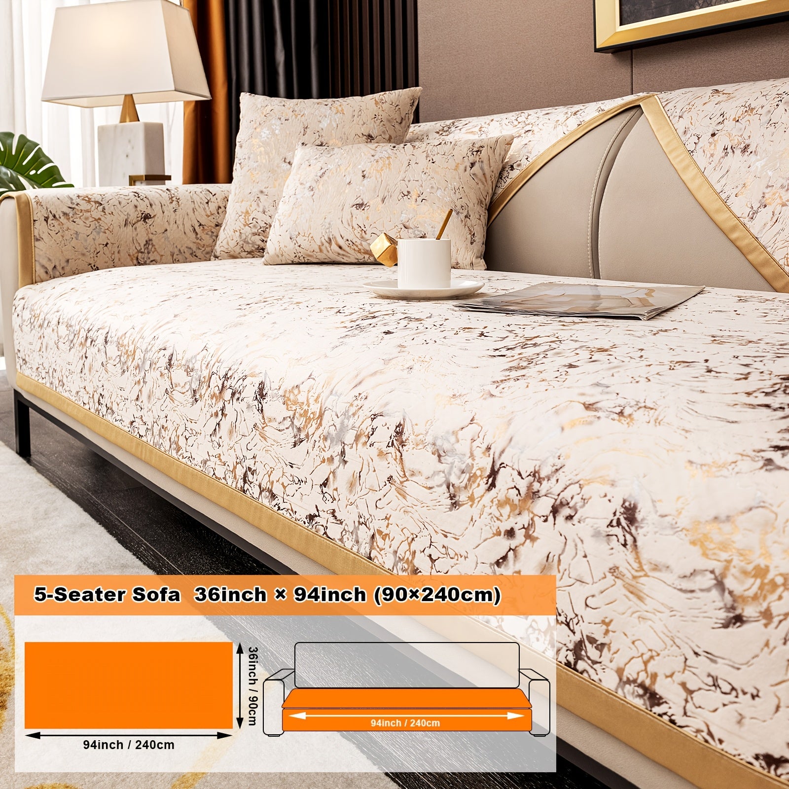 Европейский стиль чехол для дивана, универсальный чехол для всех сезонов с чехлом для подушки и защитным чехлом для подушек дивана. Подходит для различных комнат и домашнего декора.