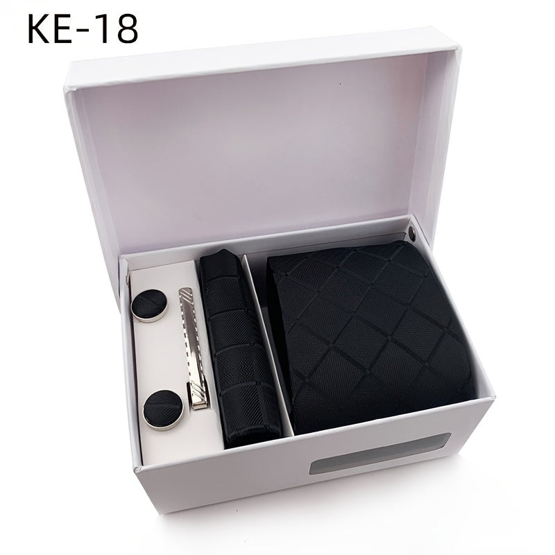 Men's Formal Plaid Tie Set with Gift Box