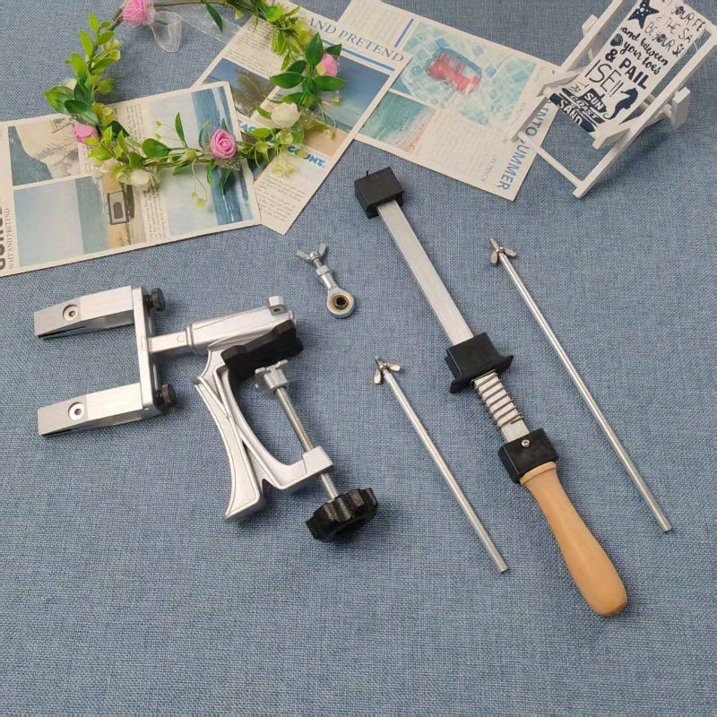 Qo'lda ishlaydigan qattiq burchakli qirqish moslamasi, olmos bilan qoplangan elektrsiz oshxona pichog'ini qirqish uchun, sozlanadigan kuchlanish nazorati, ergonomik tutqich va kompakt dizayn bilan tez va aniq pichoqni parvarish qilish uchun.