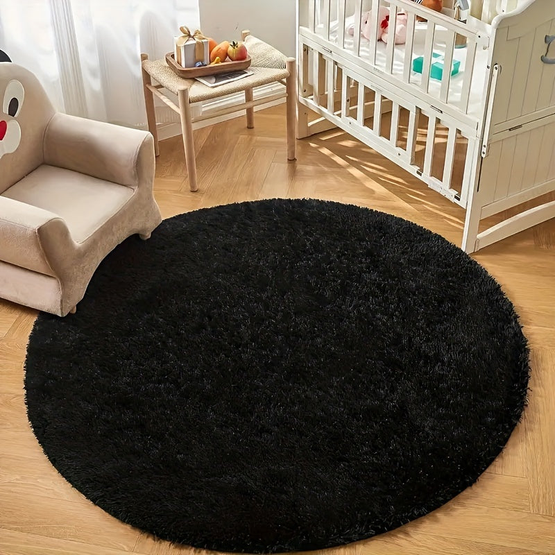Plush Round Carpet Soft Stain-Resistant Slip-Resistant for Bedroom Living Room