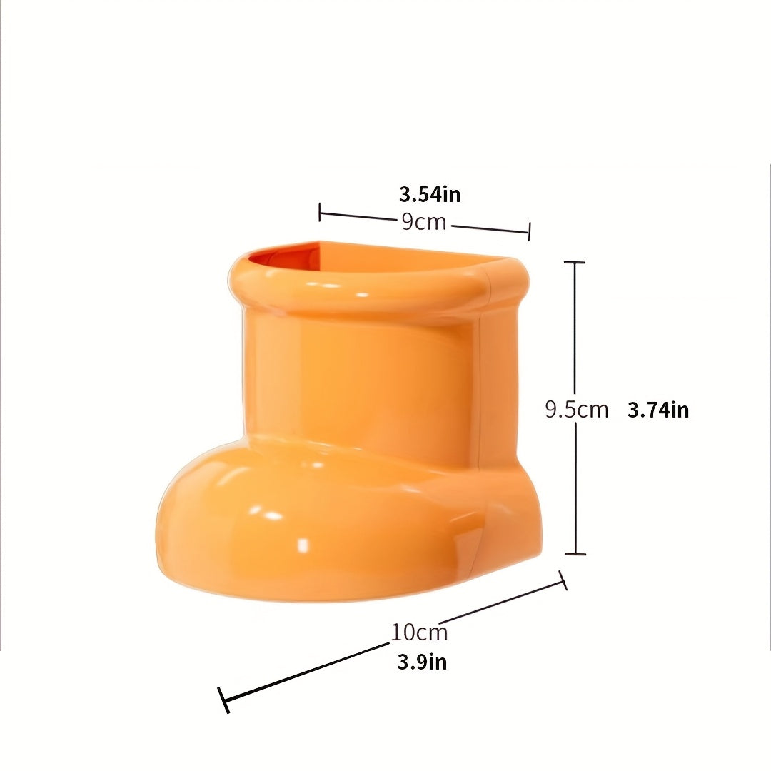 Cartoon Boot Magnetic Fridge Sticker and Storage Box Red Orange Organizer