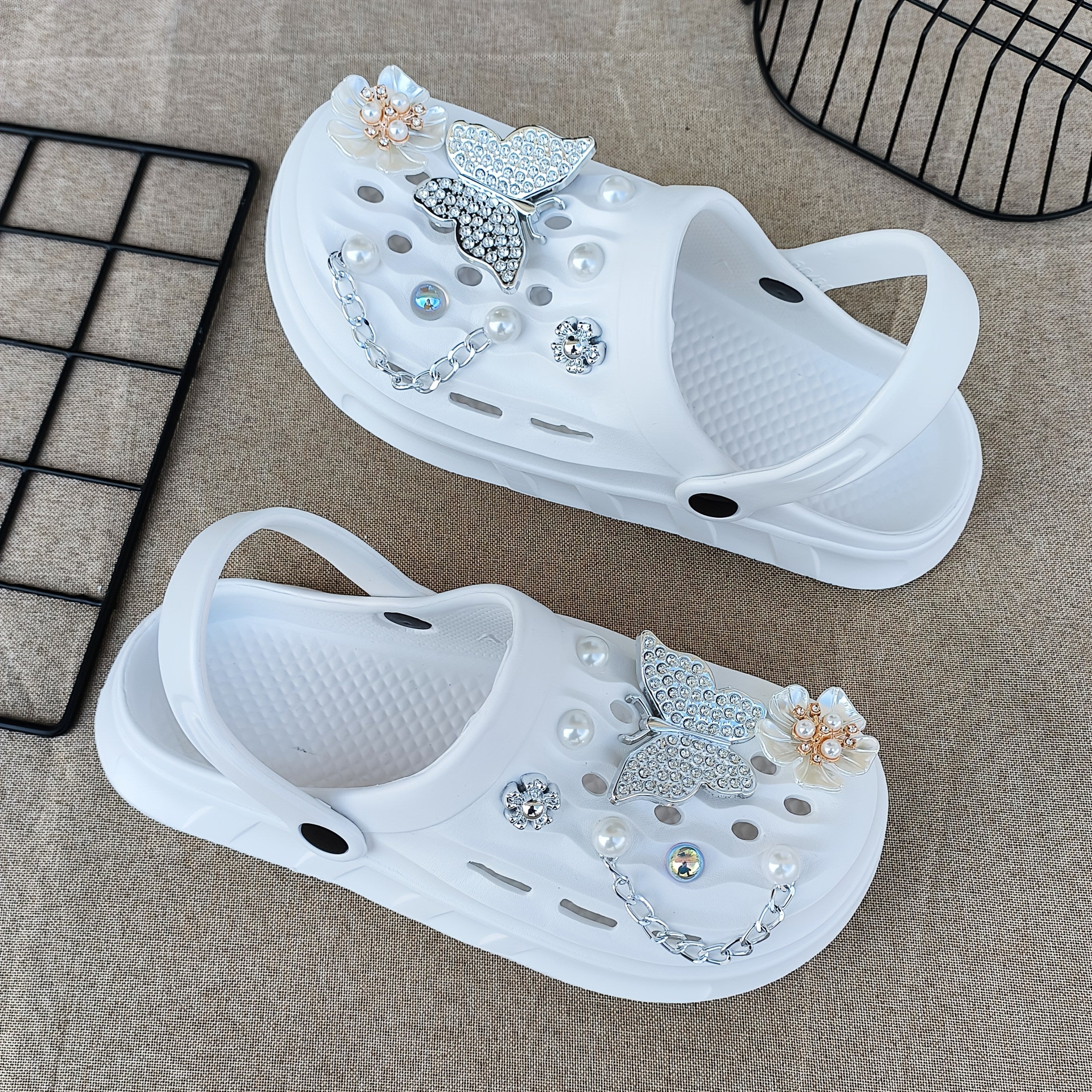 Women's EVA Clog Shoes with Floral Butterfly Accents Non-Slip Summer Footwear