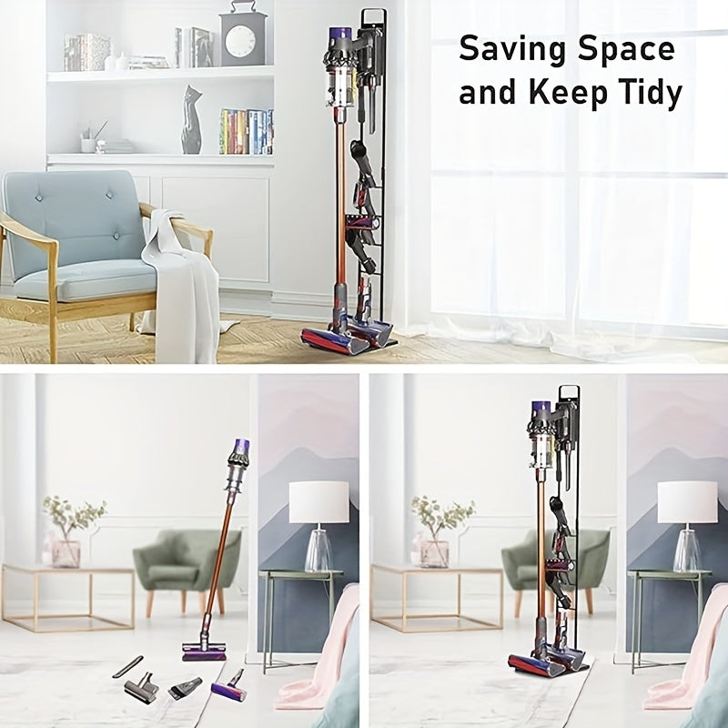 Wall-Mounted Charging Holder for Cordless Vacuum Cleaners and Accessories Metal Storage Stand