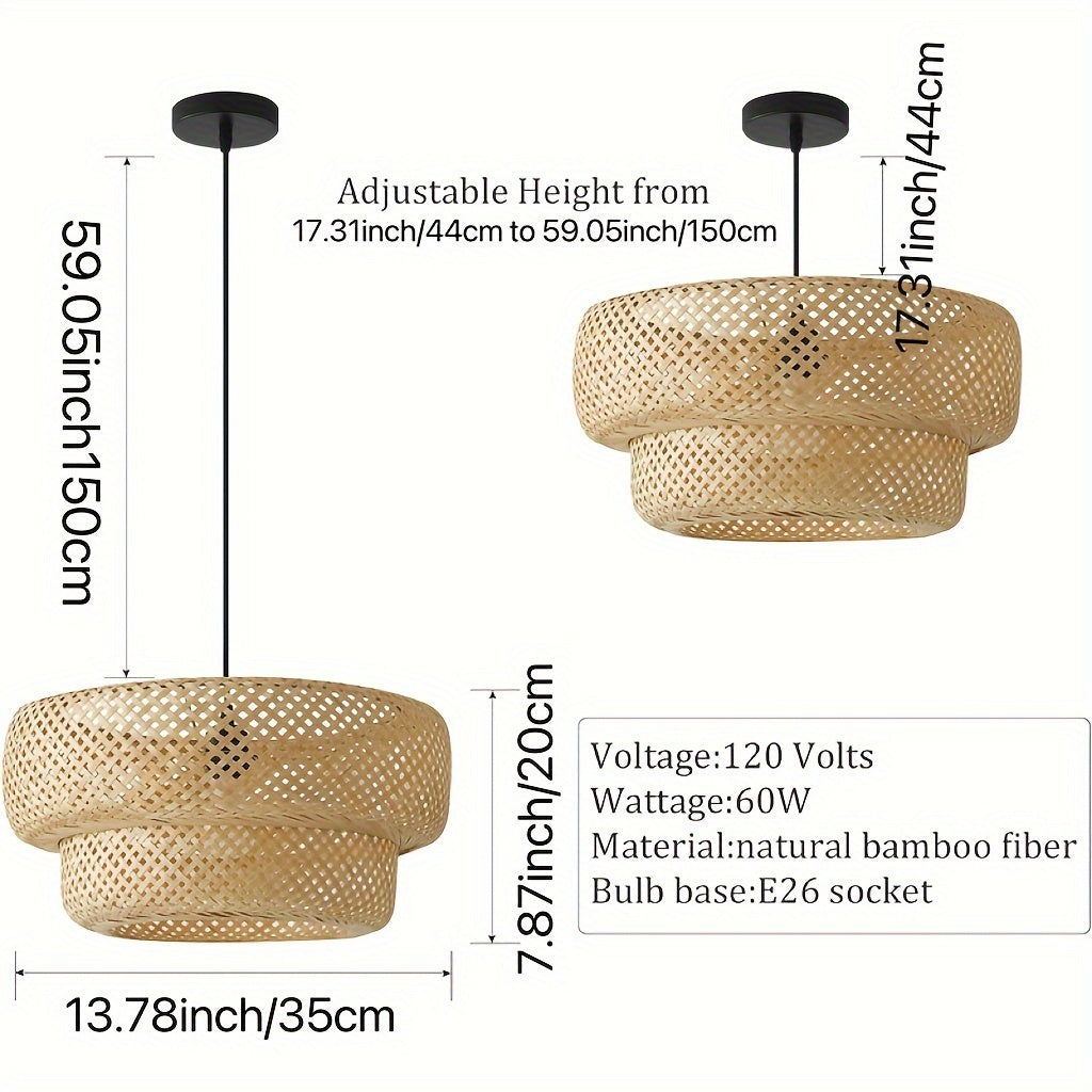 Bamboo Pendant Light for Living Rooms Hotels and Restaurants