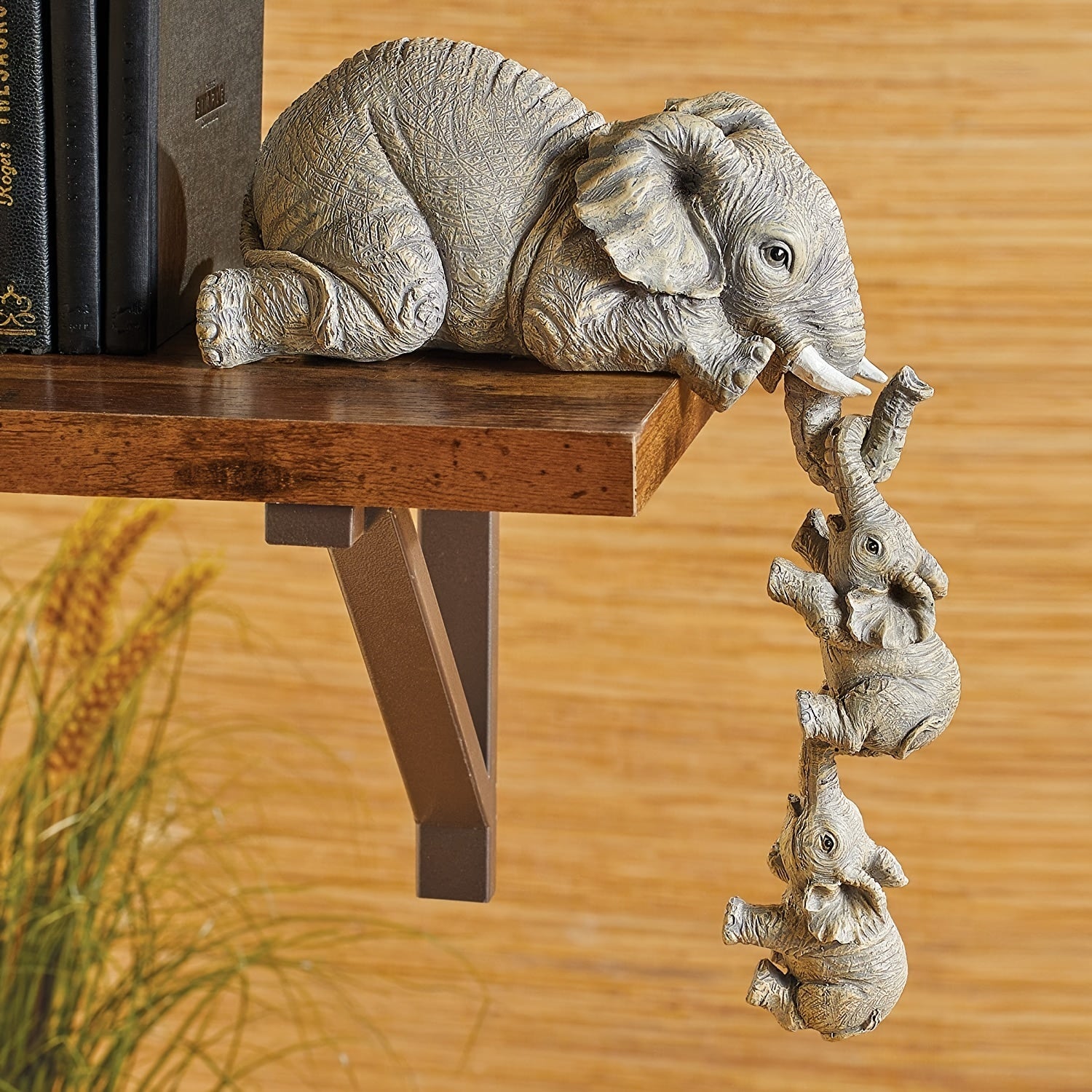 Set of 3 Cute Elephant Resin Hanging Decorations for Home and Room Decor