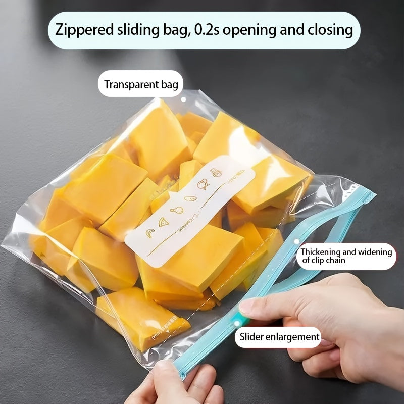 Food Storage Bags Zipper Sealed Food Organizer Bags for Fruit Vegetables Meat 45/60 Pieces