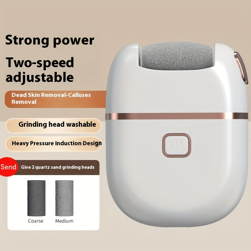 Rechargeable Electric Foot Grinder with 3 Replacement Heads USB Charging Portable Dry Skin Care