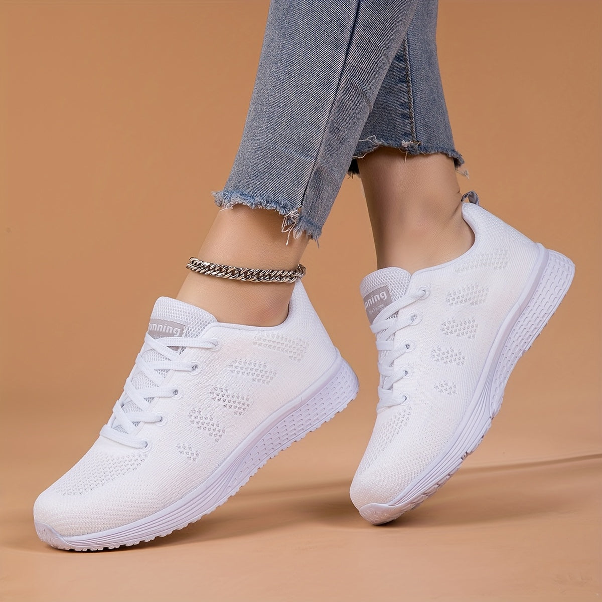 Women's Breathable Mesh Running Shoes Casual Sneakers Pink Gray Lightweight