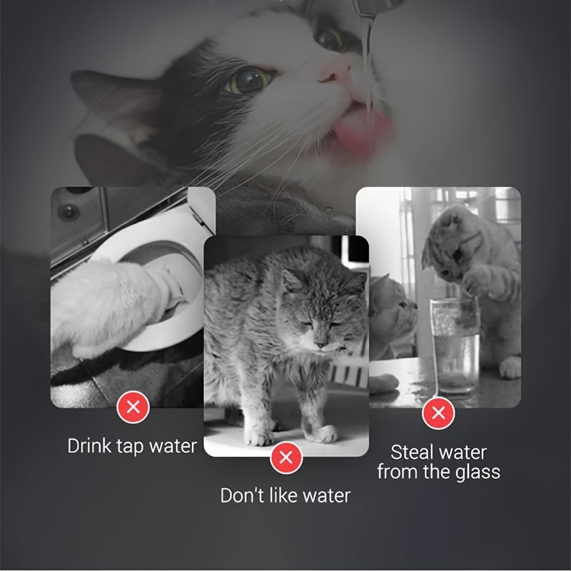 1.8L Transparent Cat Water Dispenser with Faucet and Filter