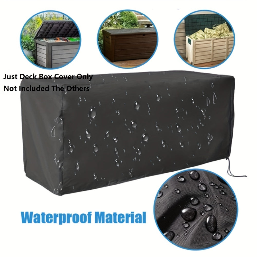 Waterproof 210D Oxford Cloth Deck Box Cover Dustproof Sunproof Outdoor Patio Black