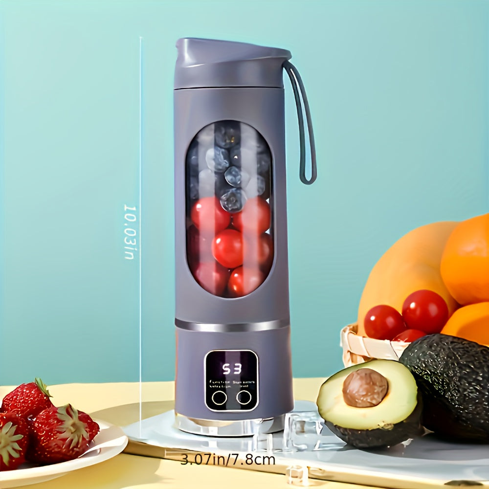 Licuadora portátil recargable por USB con pantalla LED, de grado alimentario ABS, compacta para batidos