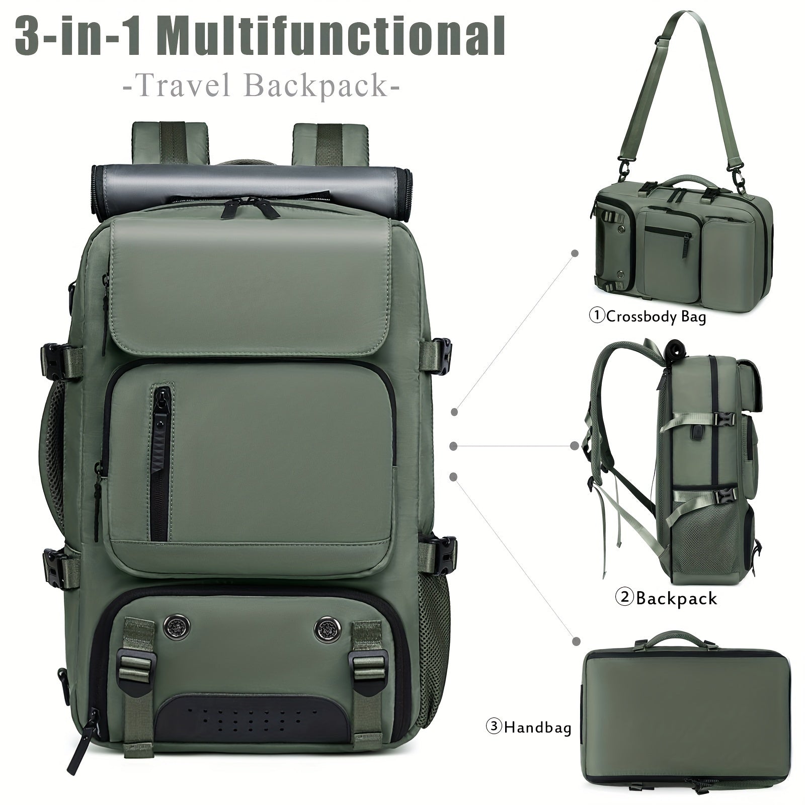 USB zaryadlash porti, alohida poyabzal bo'limi, tikuv ipi detali bilan qo'l bilan yuvilishi mumkin bo'lgan polyester ko'cha uslubidagi 43.94 sm li noutbuk ruksak to'plami - biznes uchun ideal.