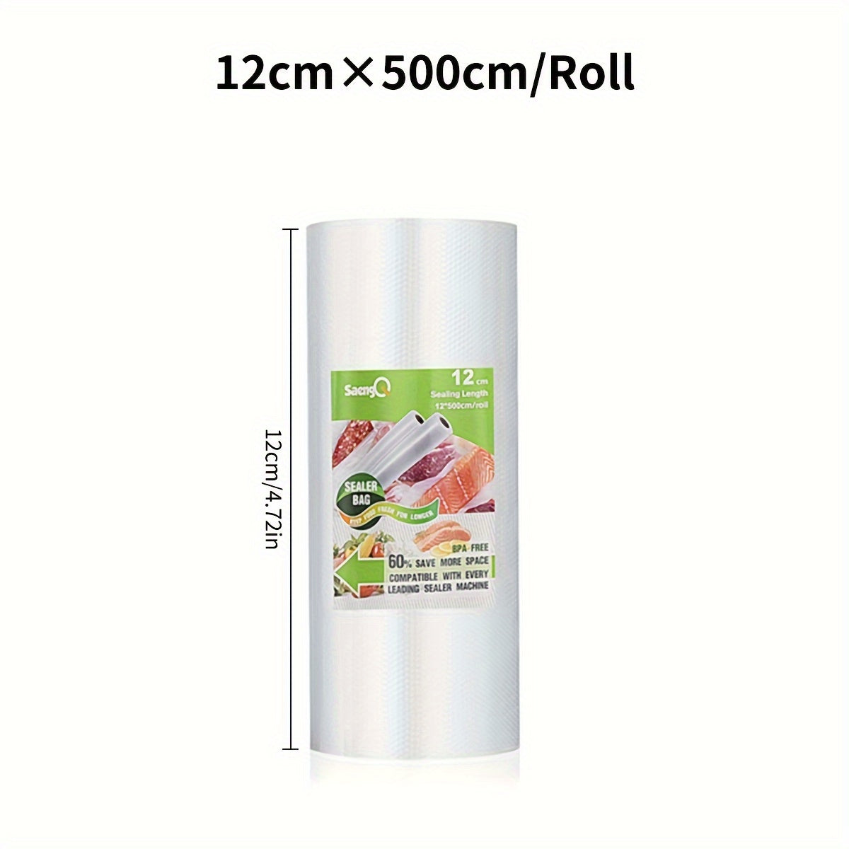 Bolsa desechable transparente de textura en rollo con malla para almacenamiento y organización de alimentos