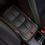 Car Interior Armrest Cover, Rubber, Black and Red, Durable Polyester