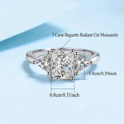 925 sterling silverda zamonaviy 2 karat Moissanite to'y uzugi, har kuni yoki maxsus tadbirlar uchun ideal, LOVESSOM, Radyen, zamonaviy uslub, norasmiy kiyim uchun mos, qiz do'stingiz yoki buvijingiz uchun o'ylangan sovg'a.