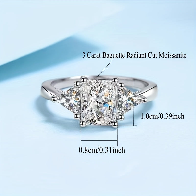 925 sterling silverda zamonaviy 2 karat Moissanite to'y uzugi, har kuni yoki maxsus tadbirlar uchun ideal, LOVESSOM, Radyen, zamonaviy uslub, norasmiy kiyim uchun mos, qiz do'stingiz yoki buvijingiz uchun o'ylangan sovg'a.