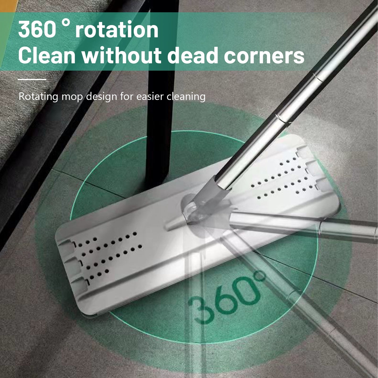 2-Piece Microfiber Mop Set with Telescopic Handle and 8 Pads for Wet Dry Cleaning