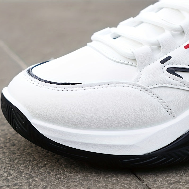 Men's Wide High-Top Basketball Shoes Flat Feet Support Ankle Strap Casual Sport White Black