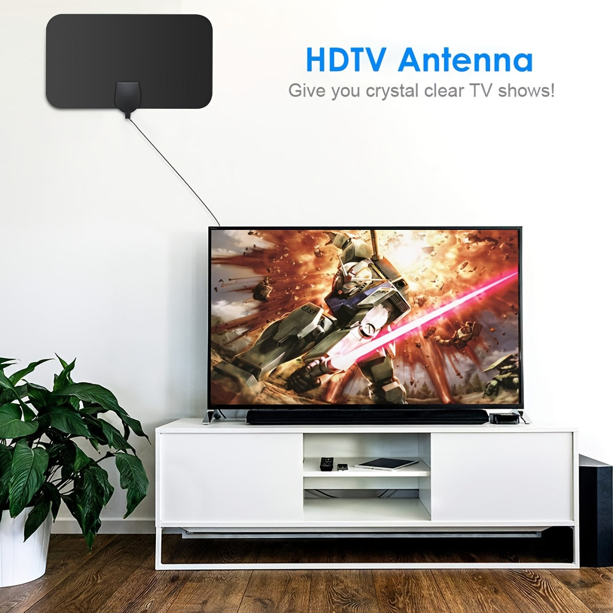 Indoor HD TV Antenna with 50+ Mile Range Signal Booster for 4K and HD Channels