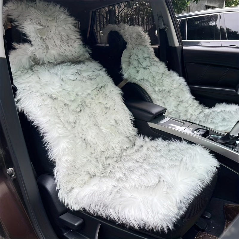 Thickened Plush Car Seat Cushion for Winter Warmth and Comfort
