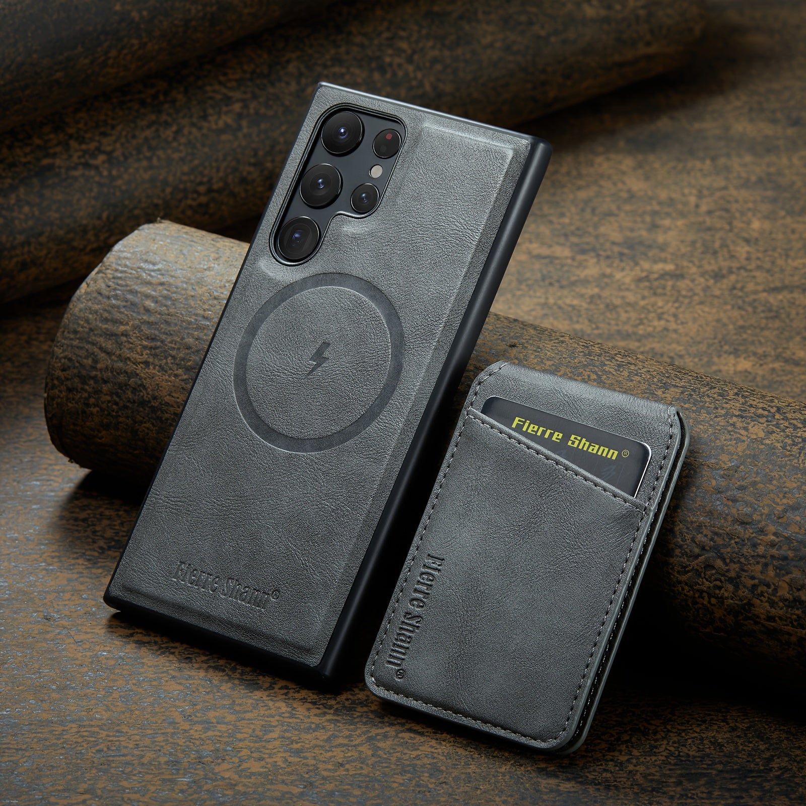 Magnetic Card Holder Phone Case for Samsung Galaxy S23 Ultra S24 S25 Plus S22 Plus with Stand Faux Leather