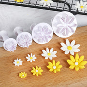 Set of 4 Flower-Shaped Fondant Molds for Cookies and Candy Baking Tools
