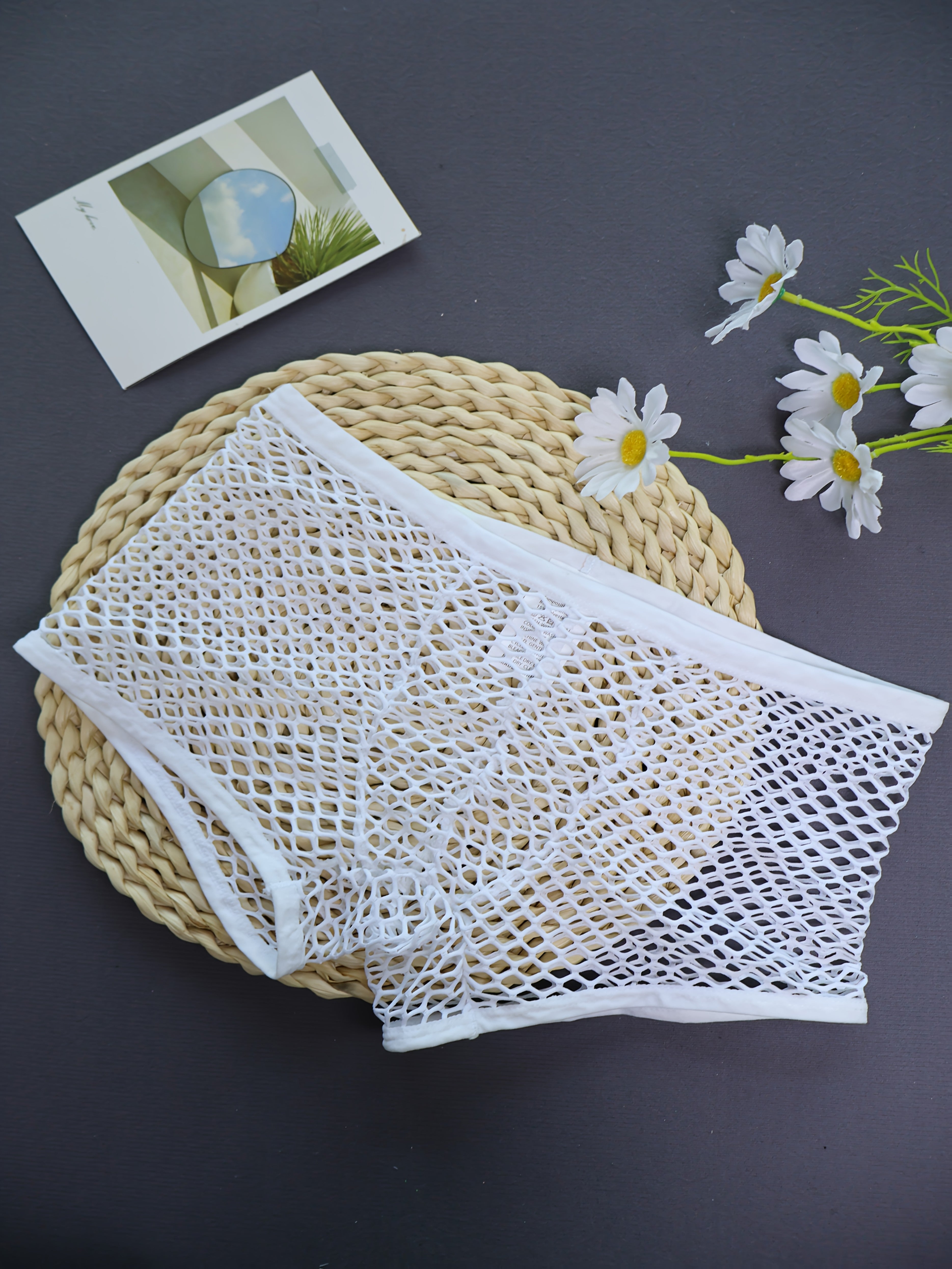 Men's Breathable Mesh Boxer Shorts with Transparent U-Shaped Design