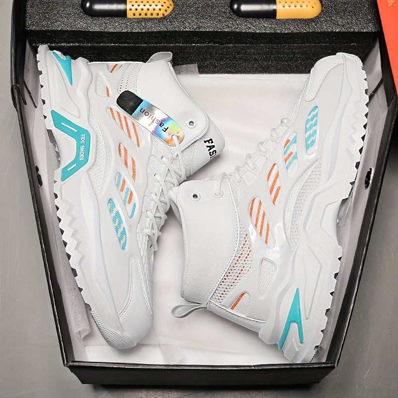 Men's Large Size Sneakers with Thick Sole for Casual and Skateboarding