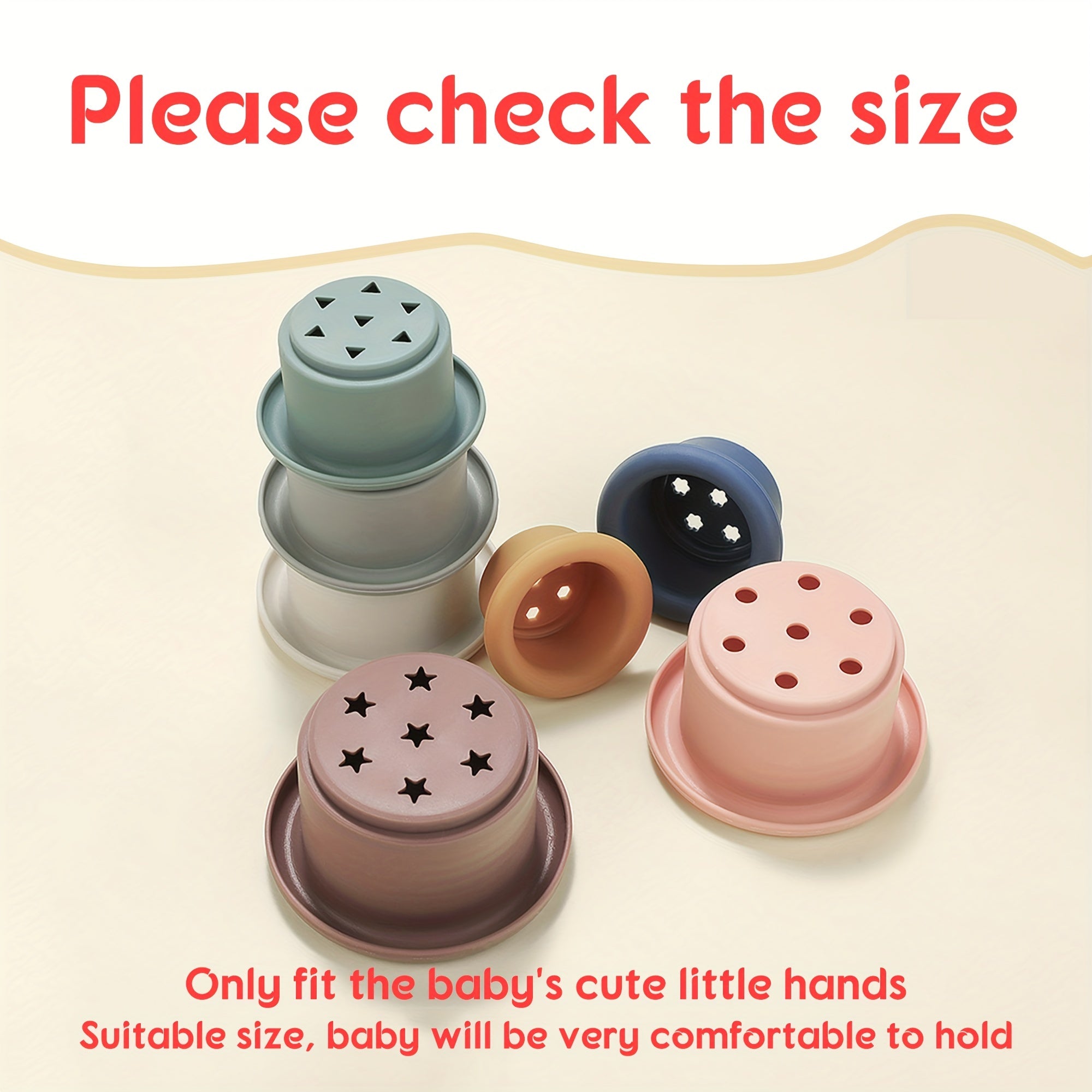 Tazas apilables para bebé, bloques de construcción de silicona, forma de reloj de arena, juguete educativo para infantes