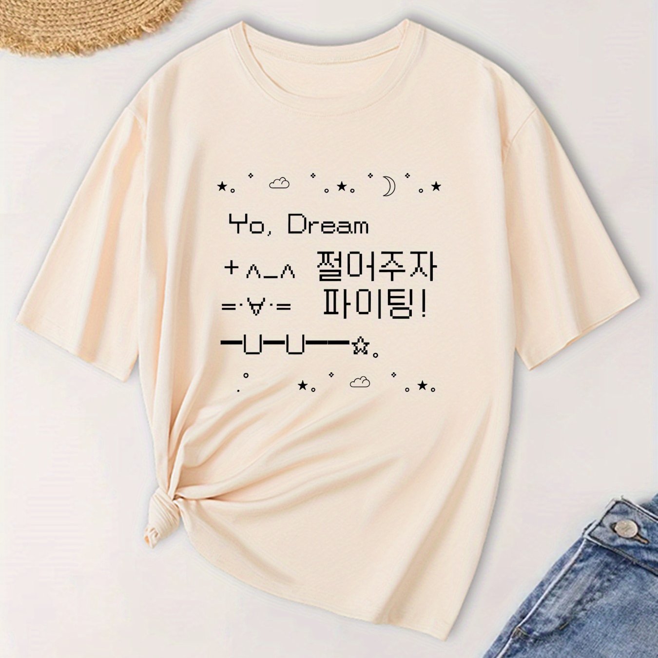 Women's Large Size T-Shirt Breathable Polyester Graphic Tee Short Sleeve